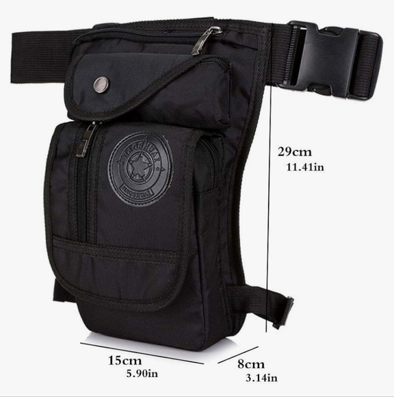 NWT Aolailud Unisex thigh drop leg bag in black - Picture 3 of 6